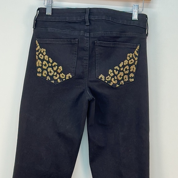 NYDJ Marilyn Straight Jeans With Catwalk Pocket Rhinestone Embroidery 2 Petite - Picture 11 of 15